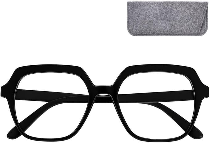 Oversized Zeshoekige Computerbril Dames – Blauwlichtfilter & Krasbestendige Glazen