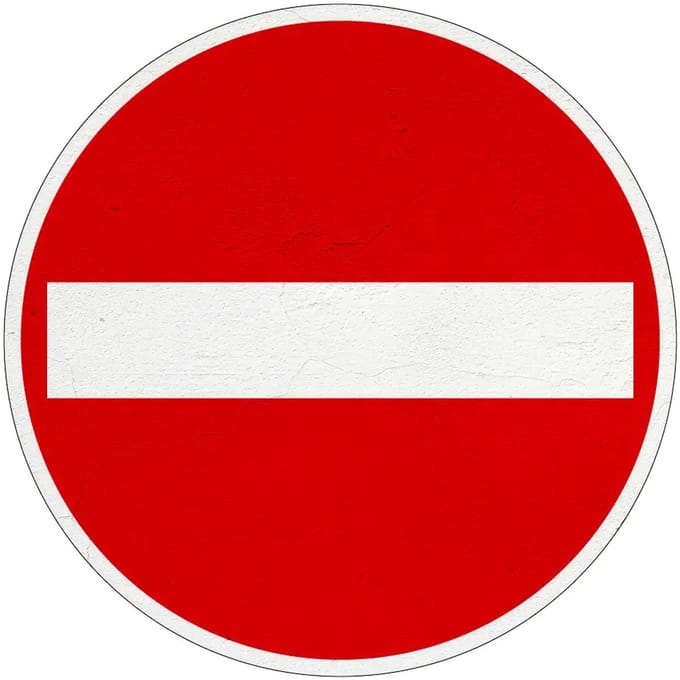 Verboden in te rijden bord - C2 | Sign Again materiaal | 30 cm