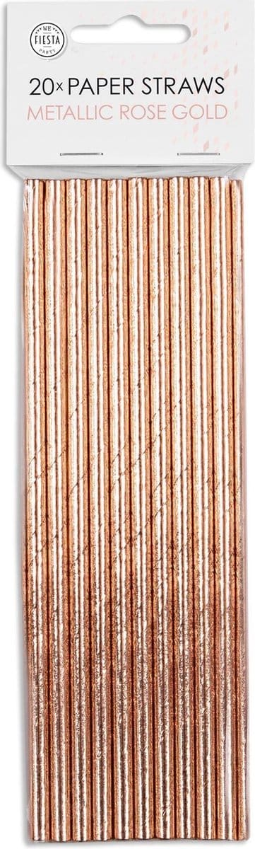 Papieren  rosé Goud rietjes.