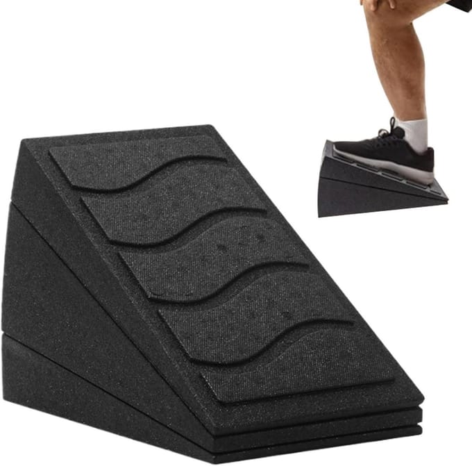 Kuitstretch Wig - Schuine Plank Squat Wedge - Spierversterking - Instelbare Hoek - 3 Delig - Zwart
