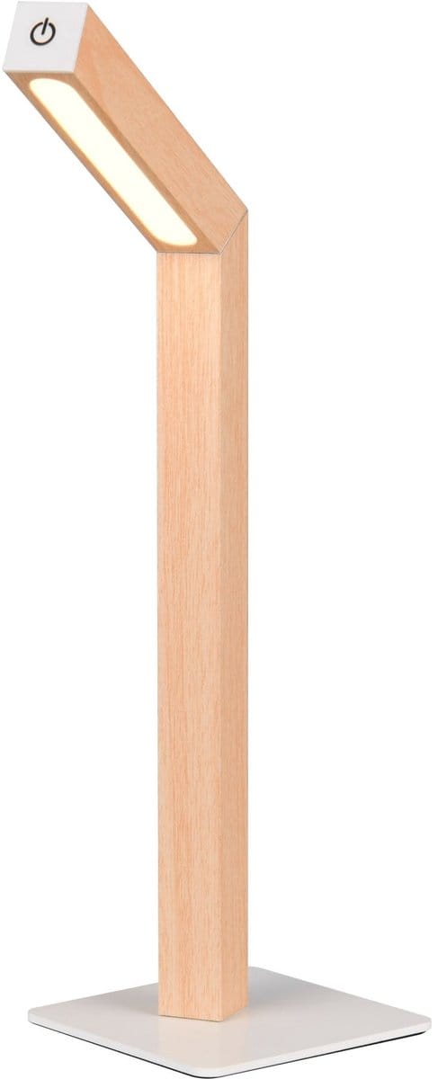 REALITY SKIP - Tafellamp - Hout element - incl. 1x SMD 2 W - AAN/UIT touch - Sensor dimmer - USB-aansluiting - Oplaadbaar - Snoerloos