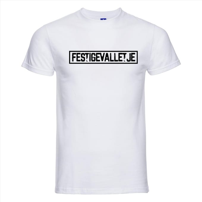 T-shirt Festigevalletje | Festival | Wit | Maat XL
