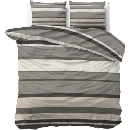 Sleeptime Dekbedovertrek Zuma Taupe - Eenpersoons 140 x 200/220 cm + 1 kussensloop