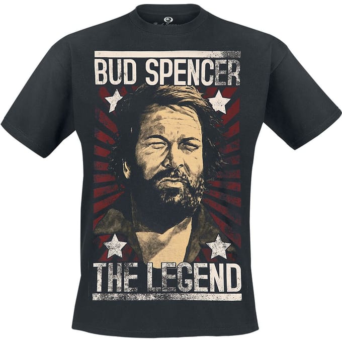 Bud Spencer T-shirt - The Legend - S tot M - zwart