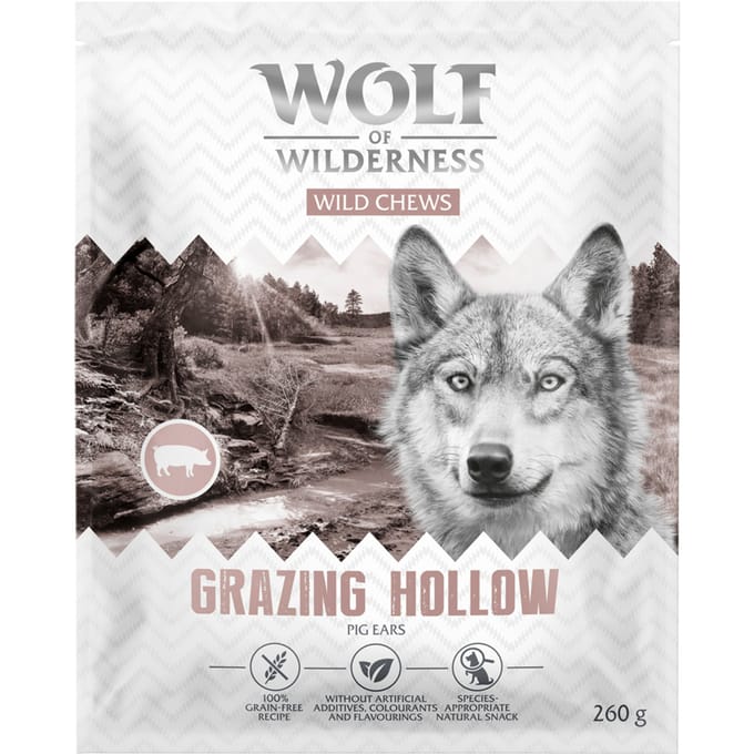 260g Wolf of Wilderness varkensoren "Grazing hollows" hondensnacks