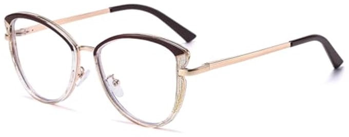 Kattenoog Bril met Blauwlichtfilter en Metalen Frame voor Dames - Anti-Vermoeidheid Computerbril