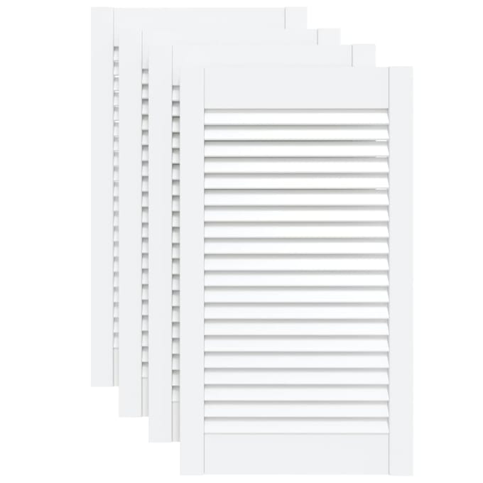 vidaXL - Kastdeuren - met - lamellen - 4 - st - 69x39,4 - cm - massief - grenenhout - wit
