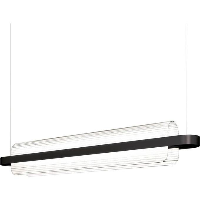 kdln LED hanglamp Nami, zwart, lengte 150 cm, glas