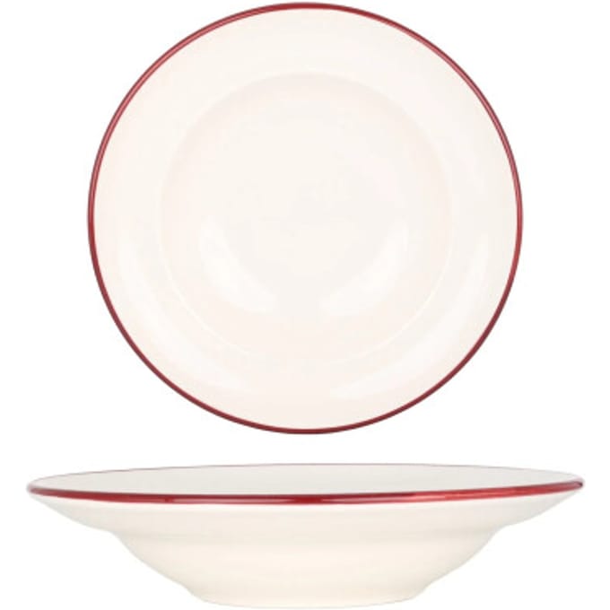 Bonna Pastabord - Linea Burgundy - Porselein - 24 cm (400cc) - set van 2