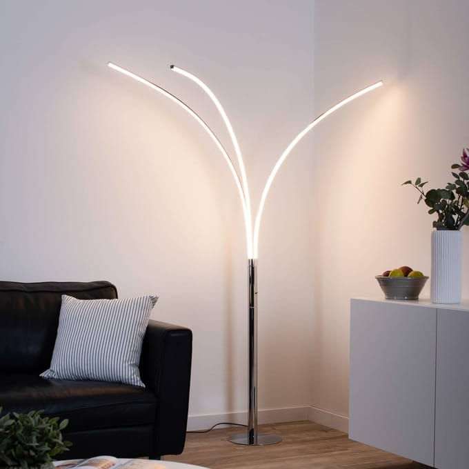 JUST LIGHT. GmbH LED vloerlamp Maja, 3-lamps chroom