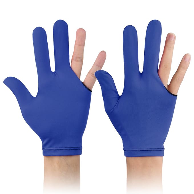 Gants de billard élastiques à 3 doigts, 3/6 pièces, pour mains gauches et droites 3pcs red