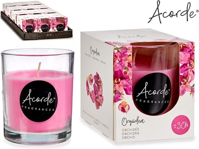 Acorde - Geurkaarsenset 2 stuks - VANILLE + ORCHIDEE - In glas - 30u