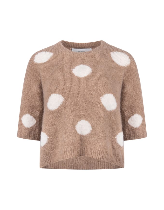 Nukus Lara Pullover Dots Pullovers Taupe Nkf03080