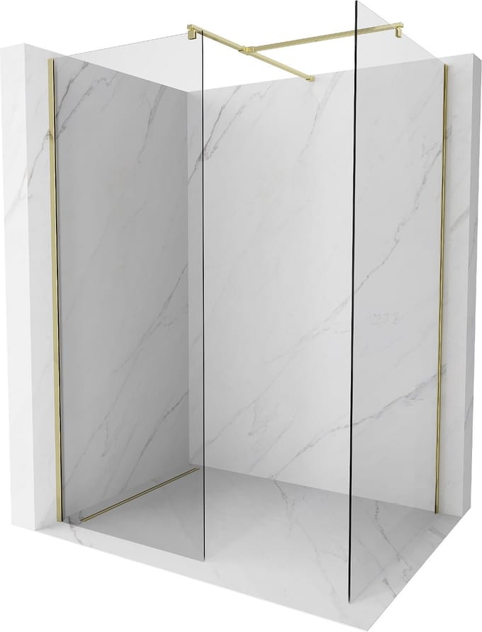 Mexen Kioto douchewand Walk-in 130 x 100 , transparant, goud - 800-130-202-50-00-100