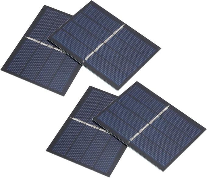 Mini Zonnepanelen - Zonnecel Modules - Kleine Projecten - Waterdichte Hars - 4 Stuks - Zwart