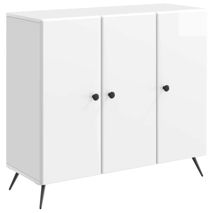 vidaXL - Dressoir - Hoogglans - Wit - 89 - x - 34,5 - x - 80 - cm - Bewerkt - hout