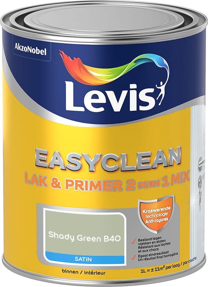 Levis - Easyclean Lak & Primer 2-In-1 Mix - Shady Green B40 - Mengverf - 1 L