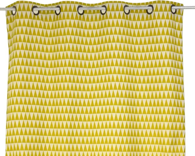 Gordijn geometrisch oogjes, polyester, 135 x 260 cm