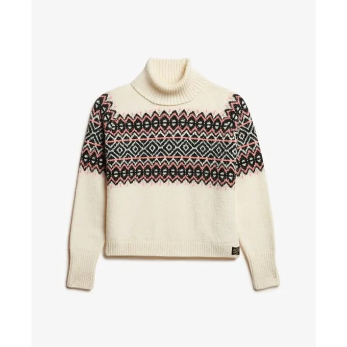Superdry Coltrui met Fairisle-patroon Crème Grootte: 44