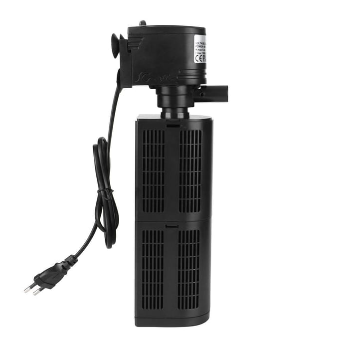 Filtre 3 en 1 pour aquarium, pompe d'aération et de filtration d'oxygène blanc