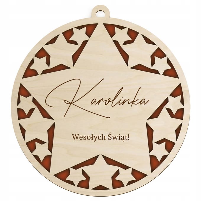 SMX Design - Serie - Houten Kerstbal - Personalisatie - 9x10 cm