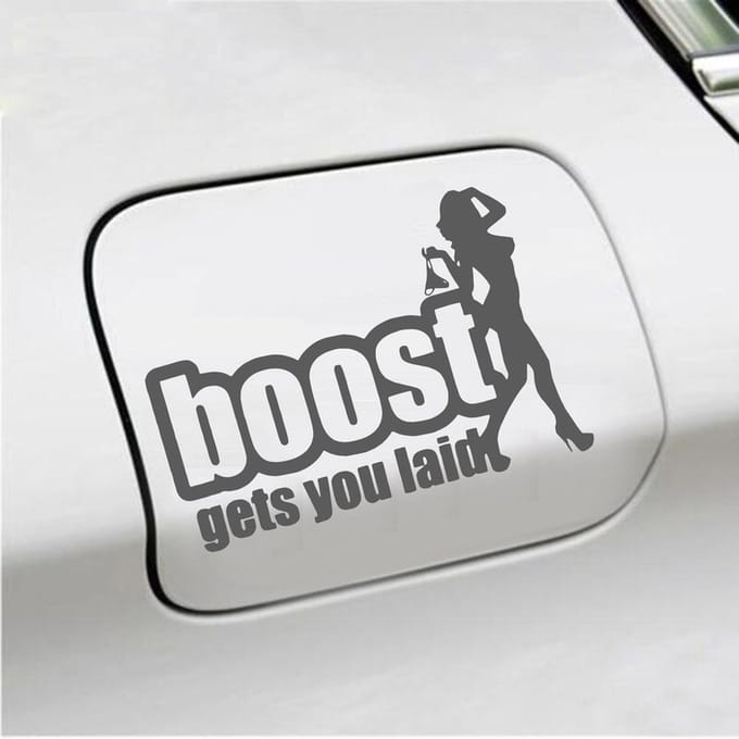 Bumpersticker - Boost Get You Laid - 13 X 18 - Antraciet