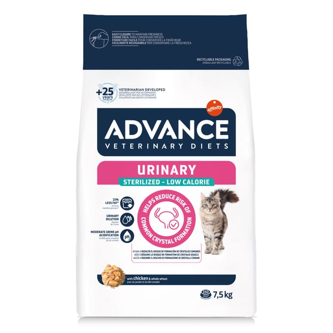 2x7,5kg Veterinary Diets Urinary Sterilized Affinity Advance Veterinary Diets Kattenvoer