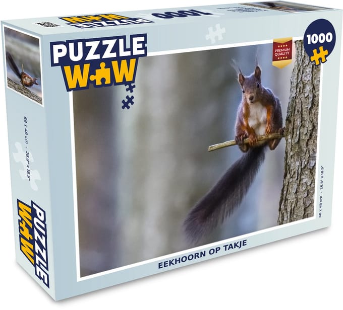 Puzzel Bosdier - Eekhoorn - Takken - Legpuzzel - Puzzel 1000 stukjes volwassenen