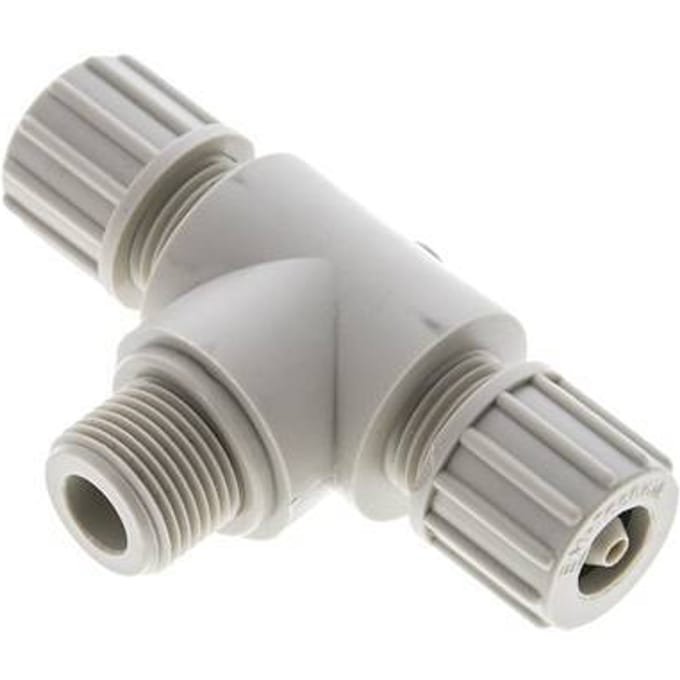 10X4Mm & G3/8'' PP T-Vormige Knelfitting Met Buitendraad 10 Bar PVC En PA