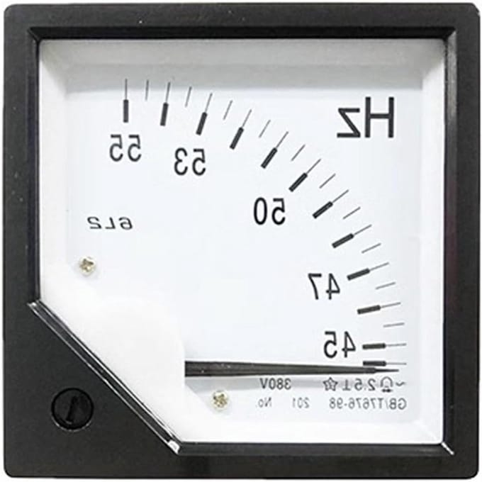 Frequentiemeter Analoog - Wijzerplaat Meter - Stroommeting Circuits - Verticale Installatie - 80x80mm - Wit
