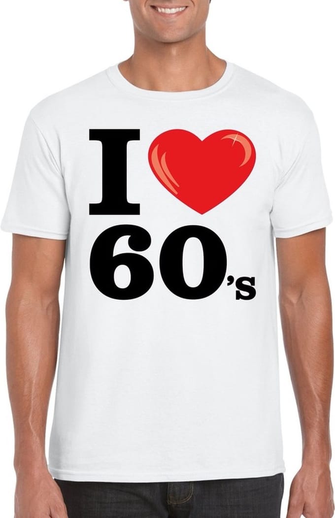 I love 60's t-shirt wit heren - sixties kleding M