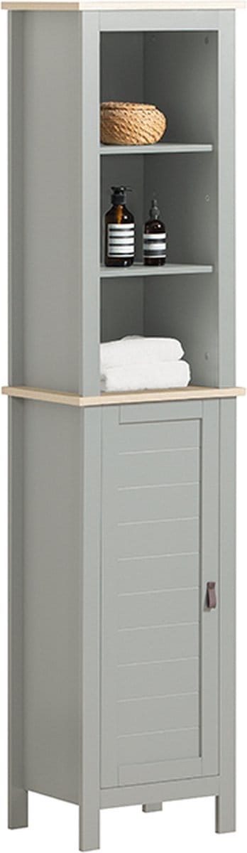 Simpletrade - Badkamerkast - Hoge kast - Met legplanken - Grijs