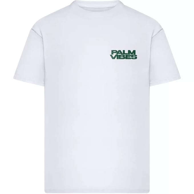 Mister Tee - Palm Vibes Oversize Heren Tshirt - S - Wit