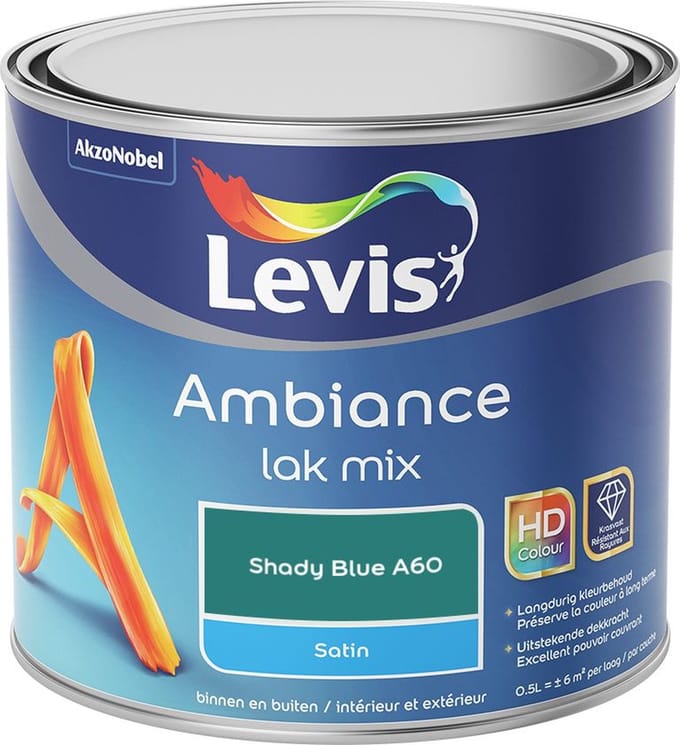 Levis - Ambiance Lak Satin Mix - Shady Blue A60 - Mengverf - 0,5 L
