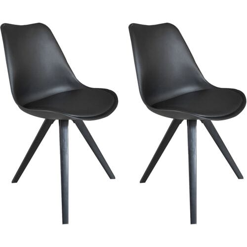 BYLIVING 2 stoelen Kira (Zwart/zwart)