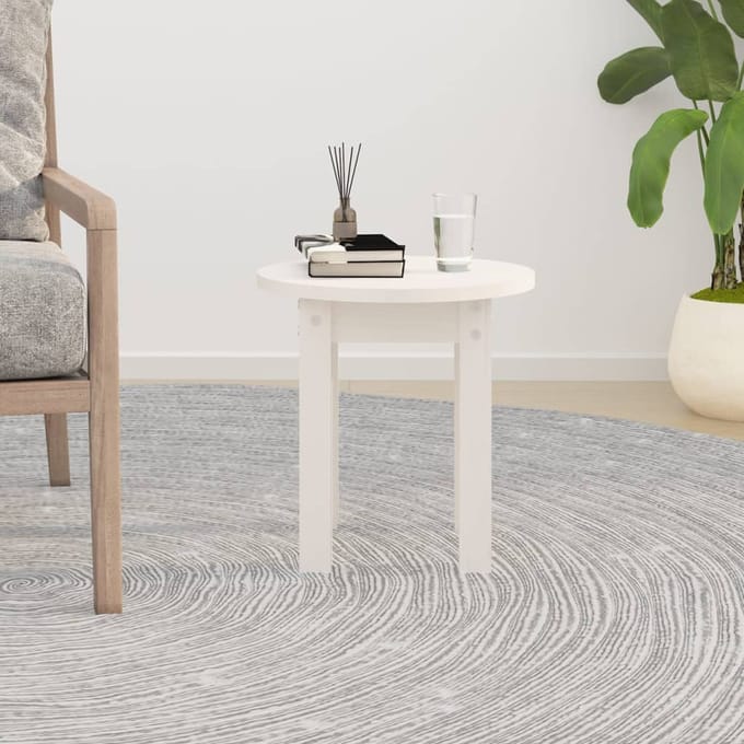 vidaXL - Salontafel - Ø - 35x35 - cm - massief - grenenhout - wit