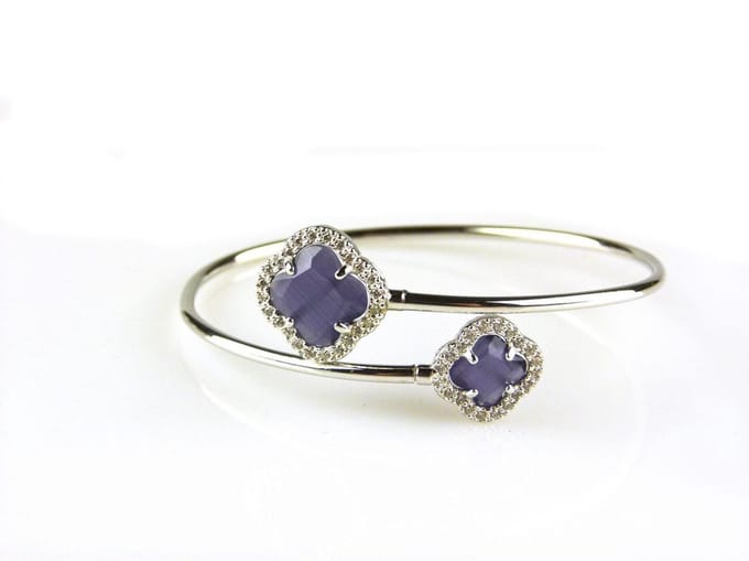 model toi et moi armband in zilver paars
