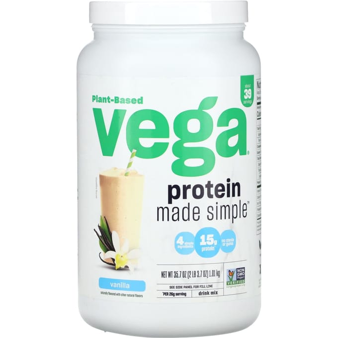 Vega, Végan, Protéines Simplifiées, Vanille, 2 lb (3,7 onces)