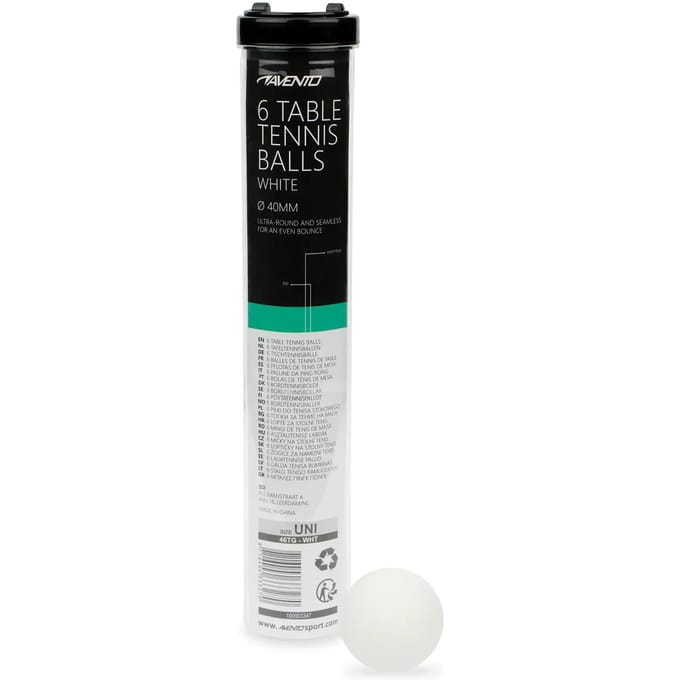 Avento Tafeltennisballen - 6 stuks - PP - Wit