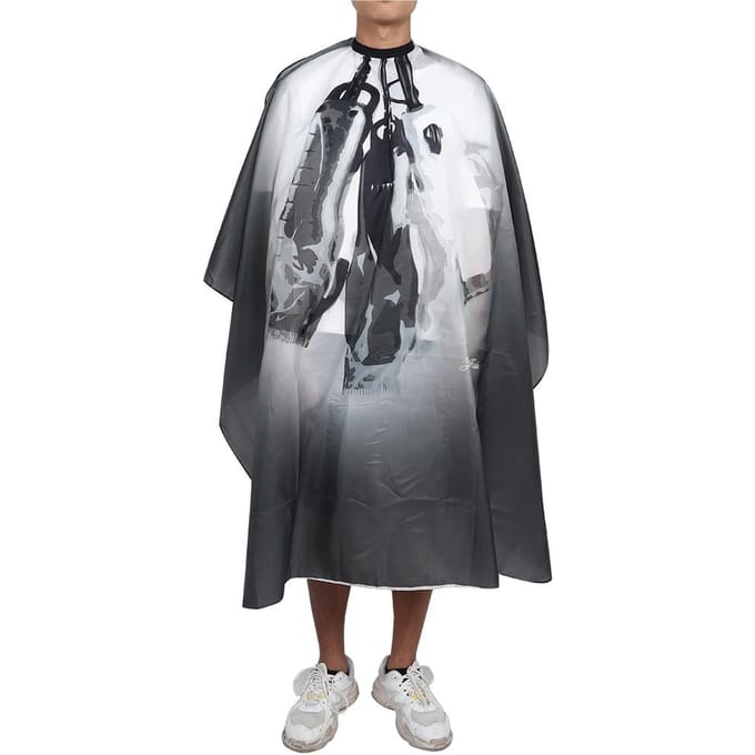 Tablier de Coiffure Imperméable Coupe de Cheveux Salon Barber Cape gray