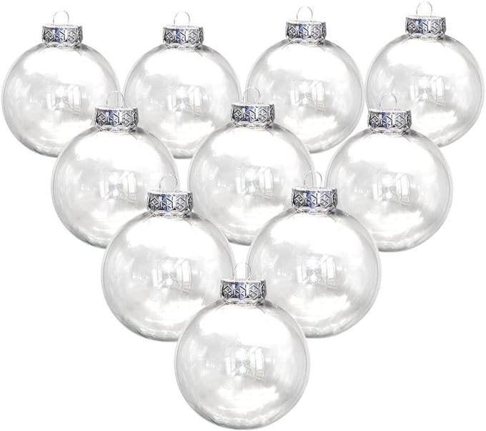 Set van 10 Transparante Plastic Ornamentballen voor DIY Knutselprojecten, Feestdecoratie en Bruiloften