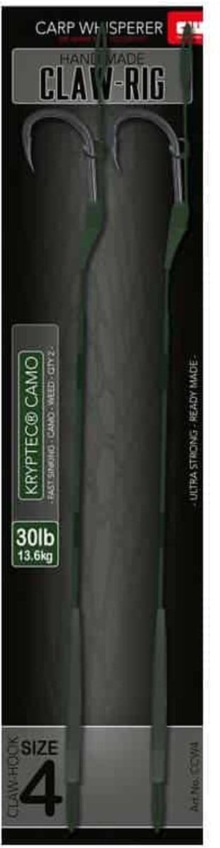 Carp Whisperer - Claw Rig - Haak maat: 4 - 2 stuks - Weed