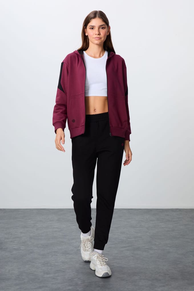 Oversized hoodie met rits en broekset