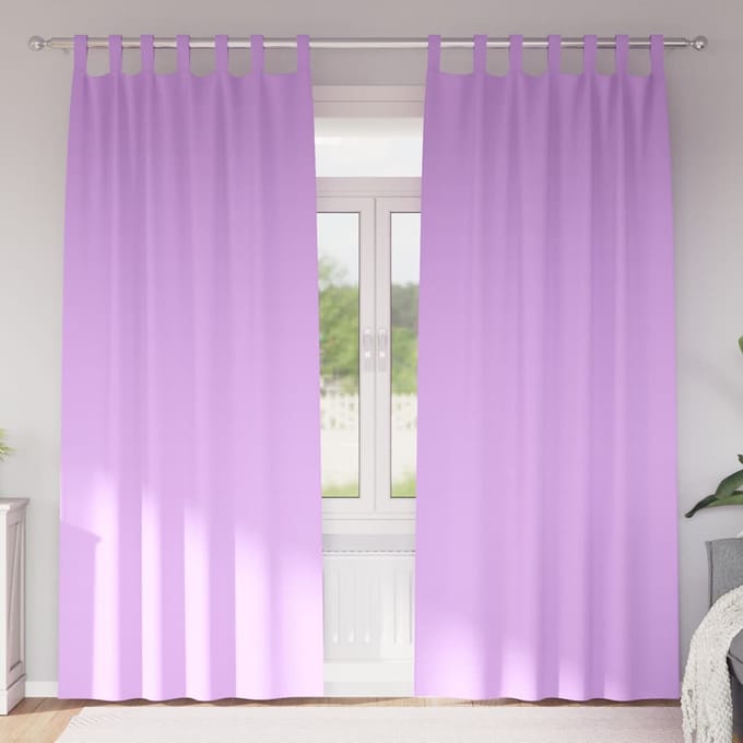 vidaXL - Blackout - Gordijnen - met - Ringen - 2 - st - Paars - 245 - x - 140 - cm - Polyester