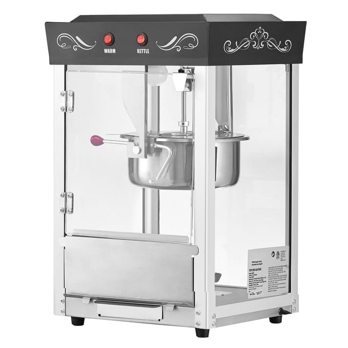 Machine à Popcorn sur Comptoir Poppeur à Popcorn Fabricant 800W 0.2kg Chaudière Noir