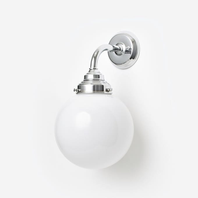 Wandlamp Bol Ø 20 Curve Chroom - Art Deco Trade
