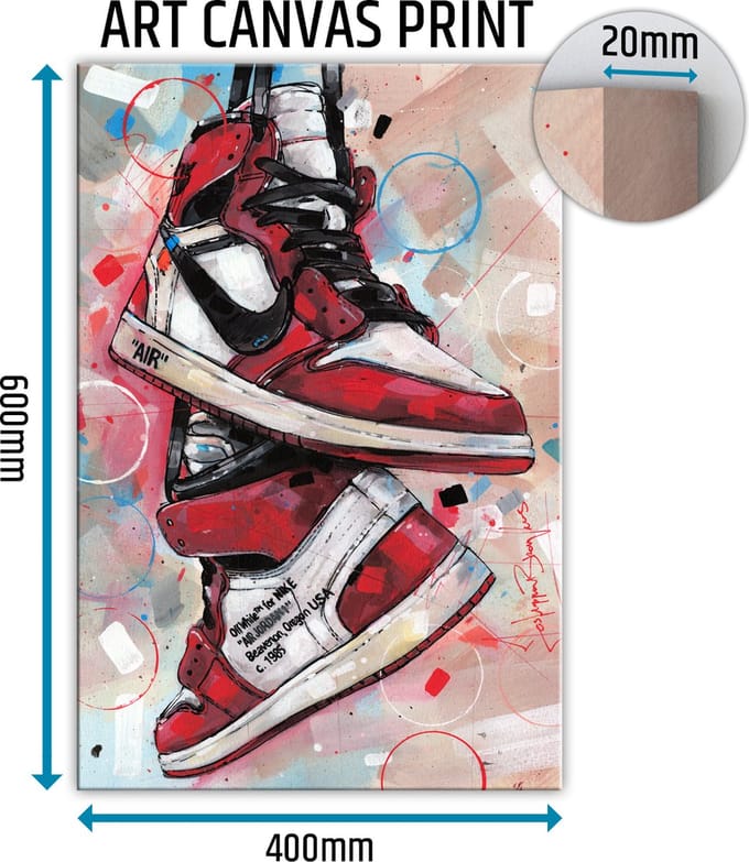 Sneaker canvas Off White Chicago 40x60 cm