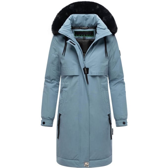 Navahoo Kaltwetterretter dames winterparka met imitatiebontkraag
