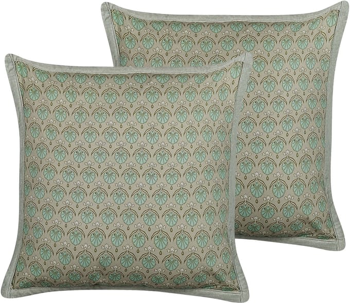 PICTUS - Sierkussen set van 2 - Olijfgroen - 45 x 45 cm - Katoen