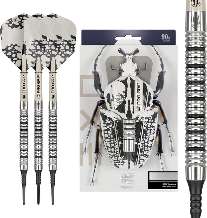 Professionele Soft Tip Dartset 90% Tungsten met Pro Grip Shafts en No.6 Flights